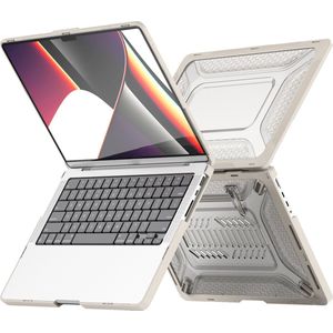 Heavy Duty Cover - Geschikt voor MacBook Pro 14 inch - Case - Extreme Bescherming - Hardcase - A2442/A2779/A2918/A2992 M2,M3 (2021-2023) - Beige