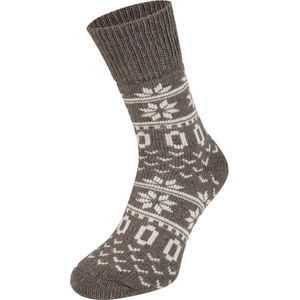 Boru - Huissokken - Noorse Print - Multikleur - 45% Schapenwol