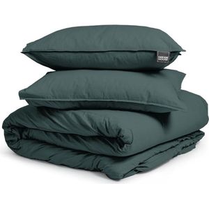 Dreamhouse Stone Washed Dekbedovertrek + 1 kussenslopen Donker Groen