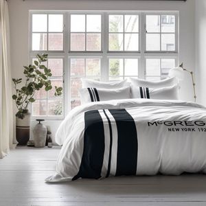 Dekbedovertrek McGregor - Lits-Jumeaux (240x220 cm) - Wit Microvezel - Dessin: Strepen, Tekst - McGregor - Dekbed-Discounter.nl