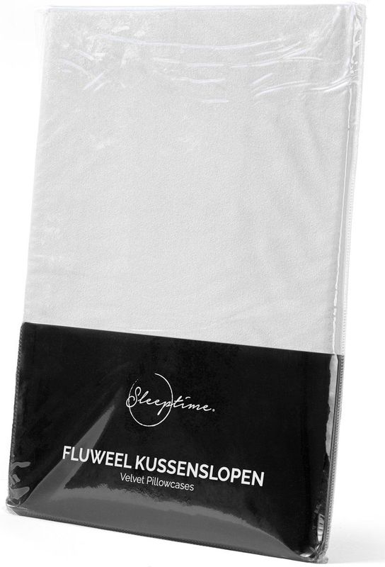 Sleeptime - Velvet Kussenslopen - Wit - 2 Pack - 100% Polyester