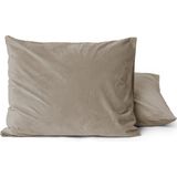 Sleeptime - Velvet Kussenslopen - Taupe - 2 Pack - 100% Polyester