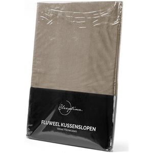 Sleeptime - Velvet Kussenslopen - Taupe - 2 Pack - 100% Polyester