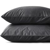 Sleeptime - Velvet Kussenslopen - Antraciet - 2 Pack - 100% Polyester