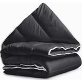 Sleeptime 2 in 1 Omkeerbare Dekbed - Dekbed zonder Overtrek + Gratis Kussenslopen - 200x200 - Zwart/Blauw