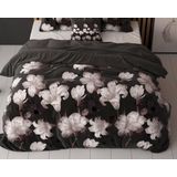 Sleeptime Dark Flower Dekbedovertrek - 140 x 200/220 + 1 60 x 70 cm kussensloop - Zwart