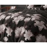 Sleeptime Dark Flower Dekbedovertrek - 140 x 200/220 + 1 60 x 70 cm kussensloop - Zwart