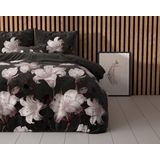 Sleeptime Dark Flower Dekbedovertrek - 140 x 200/220 + 1 60 x 70 cm kussensloop - Zwart