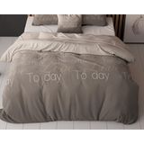 Sleeptime Live Today Dekbedovertrek - 200 x 200/220 + 2 60 x 70 cm kussenslopen - Taupe