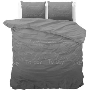 Sleeptime Live Today Dekbedovertrek - 240 x 200/220 + 2 60 x 70 cm kussenslopen - Antraciet