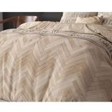 Sleeptime Visgraat Dekbedovertrek - 140 x 200/220 + 1 60 x 70 cm kussensloop - Zand