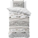 Sleeptime Good Night Dekbedovertrek - 140 x 200/220 + 1 60 x 70 cm kussensloop - Wit