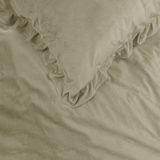 Y NOT Dekbedovertrek Velvet Ruffles Iced Coffee 2 Persoons Bruin