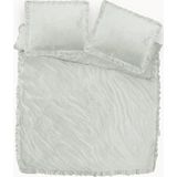 Y NOT Dekbedovertrek Velvet Ruffles Cappuccino White 1 Persoons Wit