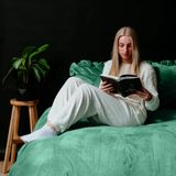 Y-NOT - Dekbedovertrek - Velvet Ruffles Granite Green - 2 Persoons - Groen