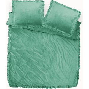 Dreamhouse - Velvet Ruffles - Dekbedovertrek - Zwart/Wit/Groen/Taupe - Polyester-Katoen