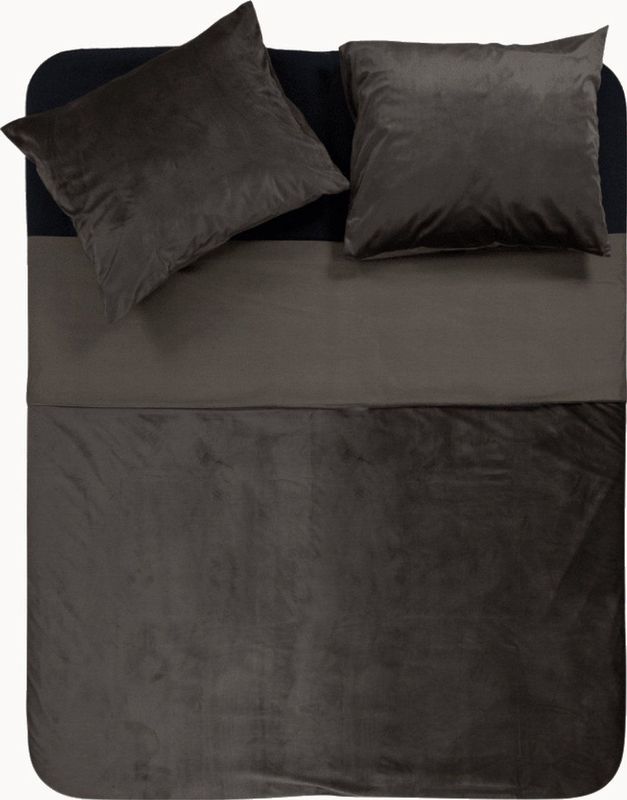 Sleeptime - Velvet Piping - Dekbedovertrek - Deep Taupe - 240 x 220 cm