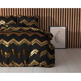 Sleeptime Wave Dekbedovertrek - 140X200/220 + 1 x kussensloop 60x70 - Zwart