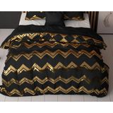 Sleeptime Wave Dekbedovertrek - 140X200/220 + 1 x kussensloop 60x70 - Zwart