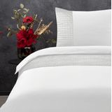 Sleeptime dekbedovertrek Band Micropercal met Luxe velvet Band Wit