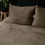 Sleeptime Teddy Rib Dekbedovertrek - 140X200/220 + 1 x kussensloop 60x70 - Taupe