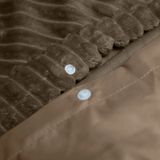 Sleeptime Teddy Rib Dekbedovertrek - 140X200/220 + 1 x kussensloop 60x70 - Taupe