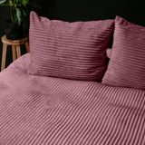 Sleeptime Teddy Rib Dekbedovertrek - 140X200/220 + 1 x kussensloop 60x70 - Roze