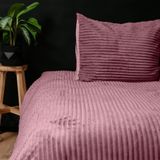 Sleeptime Teddy Rib Dekbedovertrek - 140X200/220 + 1 x kussensloop 60x70 - Roze