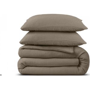 Dekbedovertrek - Katoen Percale - Mousseline - Lichtgrijs