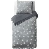 Sleeptime - Dekbedovertrek Glow in the Dark - Grijs - 140 x 220 + 1 Kussensloop 60 x 70