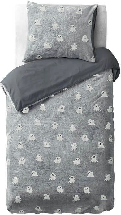 Sleeptime - Dekbedovertrek Glow in the Dark - Grijs - 140 x 220 + 1 Kussensloop 60 x 70