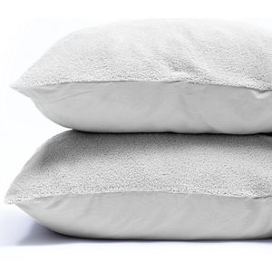 Sleeptime Teddy Kussensloop 2 Stuks Teddyfleece Grijs