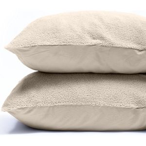 Sleeptime Teddy Kussensloop 2 Stuks Teddyfleece Creme