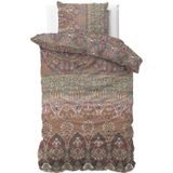 Sleeptime Berna Dekbedovertrek - 140X200/220 + 1 x kussensloop 60x70 - Bruin