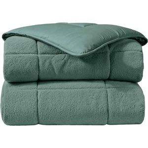 Zelesta - Teddybed - Groen - 240x200 - Wasbaar Dekbed - Fluffy Dekbedovertrek