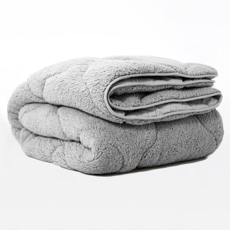 Sleeptime 2 in 1 Teddy Dekbed zonder Overtrek - Dekbed - 240 x 200 cm - Grijs