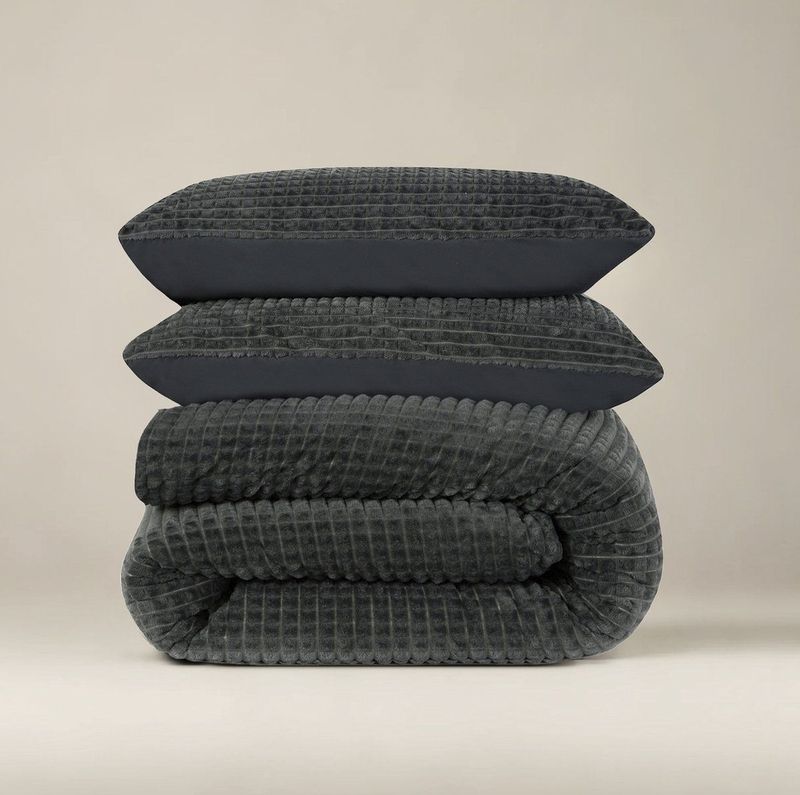 Sleeptime Check Teddy Dekbedovertrek + 1 x kussensloop Antraciet