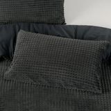 Sleeptime - Dekbedovertrek Check Teddy - Antraciet - 240x220 + 2 Kussenslopen 60x70 - Grijs