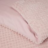 Sleeptime - Dekbedovertrek Check Teddy - Roze - 140x220 + 1 Kussensloop 60x70