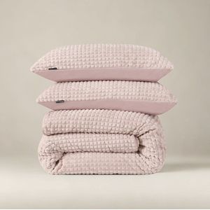 Sleeptime Check Teddy Dekbedovertrek Roze