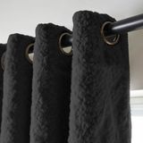 Gordijnen - Grijs - Polyester - Voile