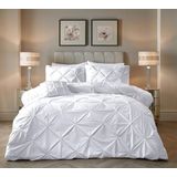 Sleeptime - Dekbedovertrek Velvet Pintuck - Wit - 140x220 + 1 Kussensloop 60x70