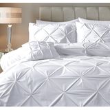 Sleeptime - Dekbedovertrek Velvet Pintuck - Wit - 140x220 + 1 Kussensloop 60x70