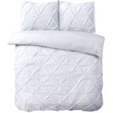 Sleeptime - Dekbedovertrek Velvet Pintuck - Wit - 140x220 + 1 Kussensloop 60x70