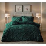 Sleeptime - Dekbedovertrek Velvet Pintuck - Groen - 140x220 + 1 Kussensloop 60x70
