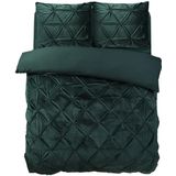 Sleeptime - Dekbedovertrek Velvet Pintuck - Groen - 140x220 + 1 Kussensloop 60x70