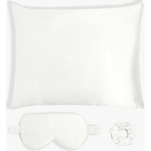Sleeptime satijnen beauty set ecru (4-delig)