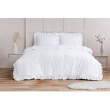 Sleeptime - Ruffles - Dekbedovertrek - Wit - 140x220 + 1 Kussensloop 60x70
