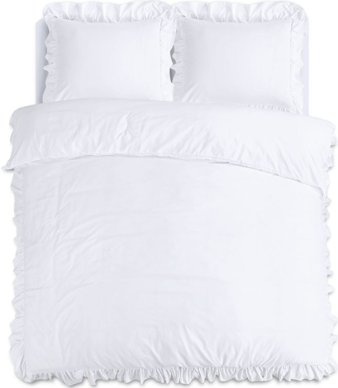 Sleeptime - Ruffles - Dekbedovertrek - Wit - 140x220 + 1 Kussensloop 60x70