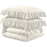Sleeptime - Ruffles - Dekbedovertrek - Creme - 240x220 cm + 2 Kussenslopen 60x70 cm